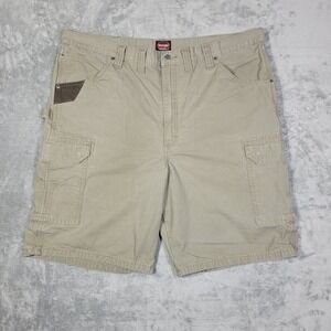 Wrangler Shorts Mens 44 Workwear Ranger Relaxed Fit Cargo Ripstop Green